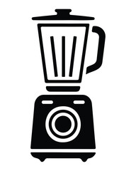 Blender Icon of Kitchen Electric Mixer and Food Processor Vector Silhouette