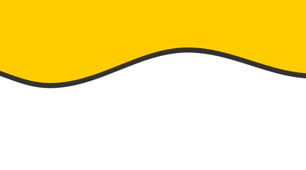 Yellow wavy abstract background shape with curved line for modern design, banners, headers and presentations
