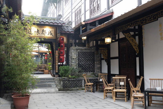 Chinese Tea House in Daci Temple, Chengdu . This Photo is taken on December 31, 2025, Chengdu , China