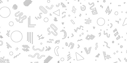 Obraz premium modern seamless abstract various geometric patterns of modern geometry or vector abstract black line art geometric patterns.