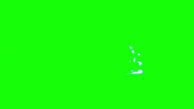 Cartoon animation motion cloud, explosion smoke, haze or gas in flat manga style. Color 2d element for game isolated on chroma key color.
