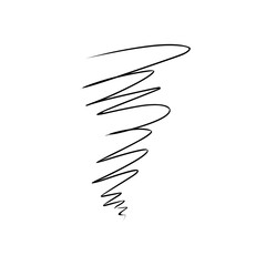 Hand drawn tornado line