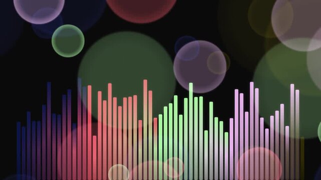 Creating ambient music visuals with colorful light effects and electronic soundscape