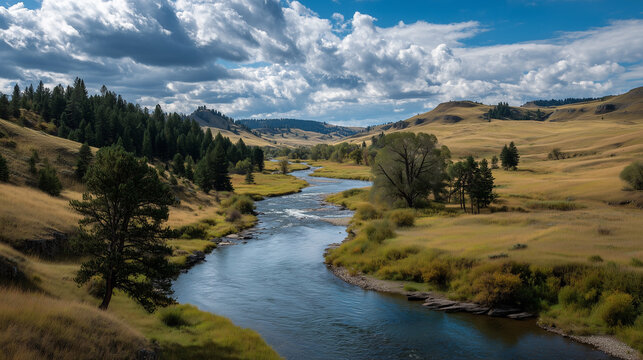 nature scene of Montana, realistic, 4k