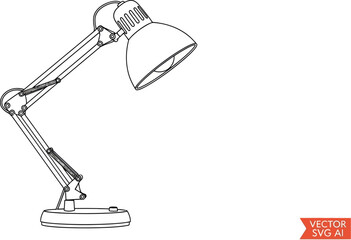 Obraz premium Black desk lamp vector illustration