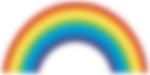 Obraz premium Soft colorful rainbow arc icon, blurred gradient spectrum symbol, minimal flat vector illustration