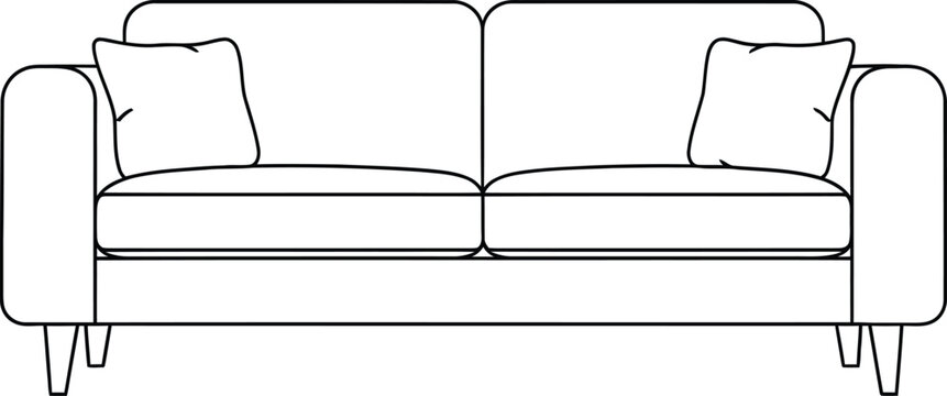 Minimalist vector sofa illustration