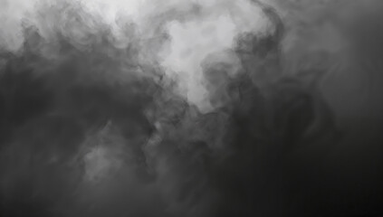 Abstract dark gray smoke swirling and blending with bright light