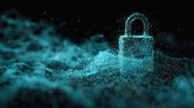 Abstract digital padlock symbolizing security and data protection