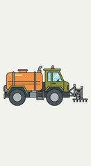 Fototapeta premium Agricultural Spray Truck Vector Illustration for Farming and Agriculture Industry Needs