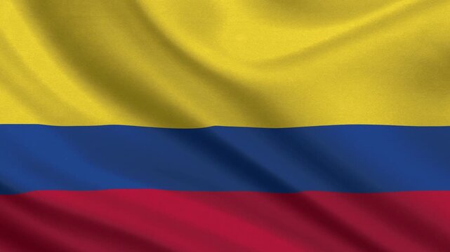 Columbia flag waving looping footage Full 4K (3840 x 2160) Realistic Columbia Flag Looping background. Looping Closeup Full 4K (3840 x 2160) footage. Columbia country flags. July 20