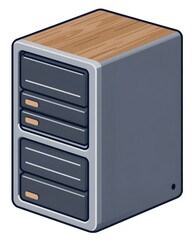 Compact Desktop Computer Case with Wood Top and Modern Design for Office and Gaming Use