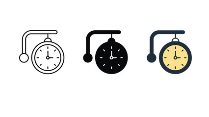 Three stopwatch icons in different colors on a white background