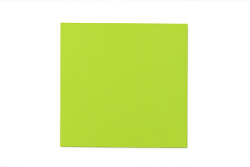 Blank yellow-green sticky note on transparent background