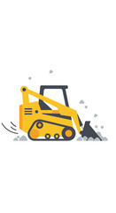 Naklejka premium Compact Construction Vehicle Engaged In Earthmoving Operations