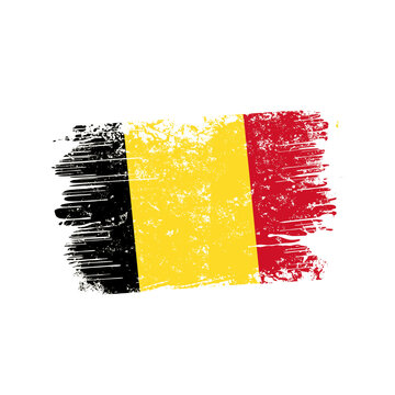 Belgium flag with grunge effect - vector illustration