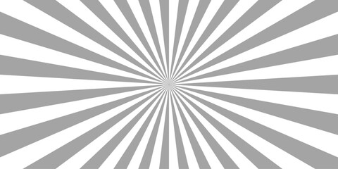 Obraz premium Retro vintage grunge grey and white radial burst sunburst ray pattern. Sunburst vector copyspace background. Vintage sunrays illustration swirl line. Abstract circuses, stripe background design.