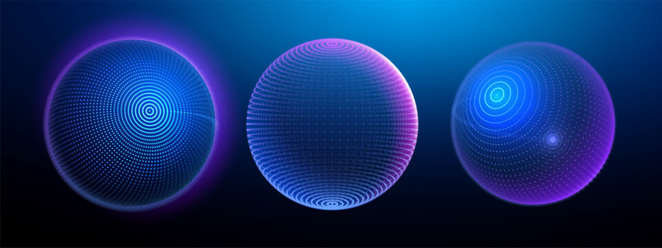 Globe ai background sphere with data circle particle abstract world and space universe. A futuristic concept of global cyber security through network connection lines and wireframe.