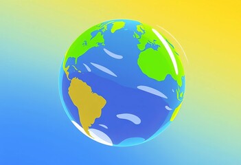 Naklejka premium Flat vector illustration of a spinning globe, perfect for travel or business concepts, round, green