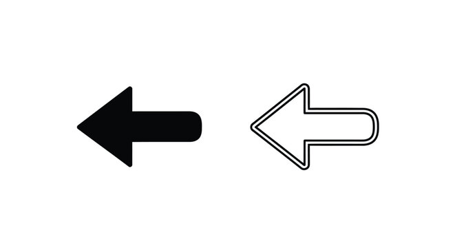 Two arrow icons a solid black one and a hollow outlined version