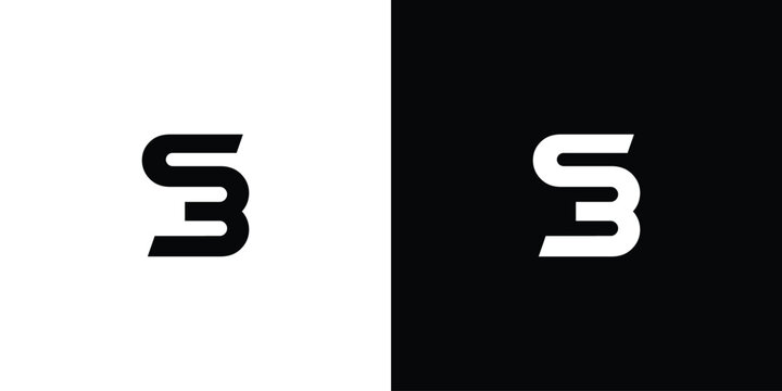 Modern and unique letter SB initials logo design