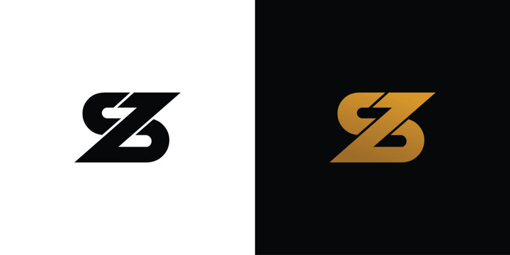 Modern and unique letter SZ initials logo design