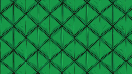 Naklejka premium Dark green quilted diamond pattern with subtle textures and hand drawn lines for a classic upholstered look.
