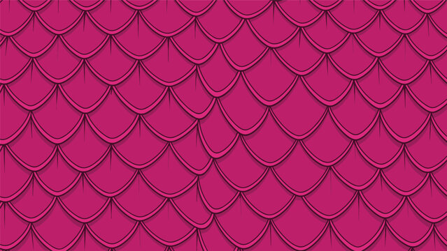 Magenta pink overlapping scale pattern resembling fish skin or decorative shingles in a repeating vector design.