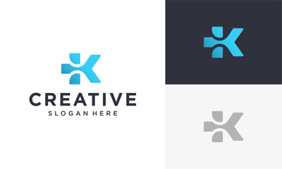 Obraz premium Modern Logo Design Variations for Creative Agency Branding on Different Backgrounds
