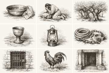 Biblical and Christian Story Symbol Sketches