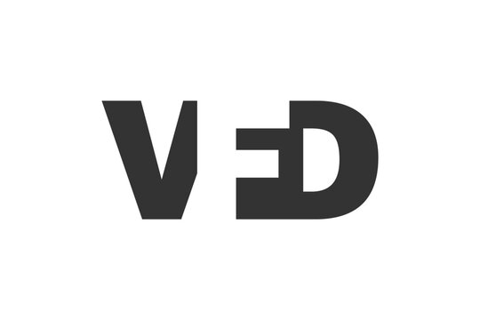 VFD logo design. Initial letter V F D bold font style for tech startups, consulting, corporate branding. Creative company name, headlines typography identity, trendy logotype.