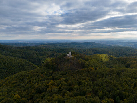 Medieval Gračanica Tower in Požega Hills, Croatia