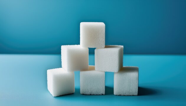 Simple Sugar Cube Stack Illustration Showing Balance Order And Sweetness With Flat Clean Shapes