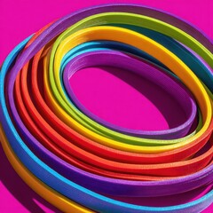 Wellness routine with colorful resistance bands flatlay topdown view vibrant background for fitness enthusiasts