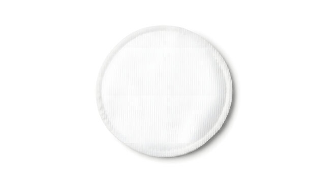 A single white circular cotton pad, soft and absorbent, isolated on a clean white background.