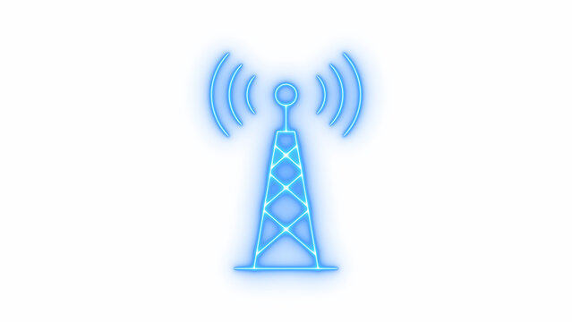 Radio signal transmission tower icon vector set. Outline radio signal transmission tower Icon on transparent background vector image.