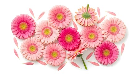 Delicate pink gerbera daisies in full bloom