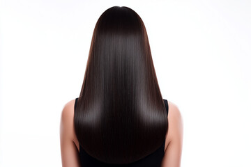 Naklejka premium Women Straight Silky Hair After Keratin Treatment