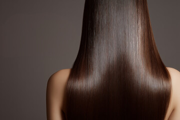 Naklejka premium Women Straight Silky Hair After Keratin Treatment