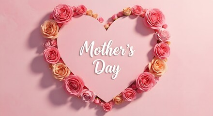 Obraz premium Beautiful mother's day heart shaped floral wishes for mom