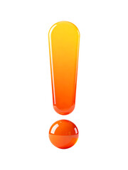 Orange 3D Exclamation Mark Glossy PNG