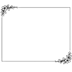 Obraz premium Minimal Floral Square Frame Line Art