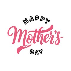 Happy mother's day greeting card with pink and black text