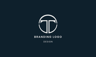Fototapeta premium A minimal round logo with letter T symbol designed in a clean geometric style for corporate branding and digital identity.