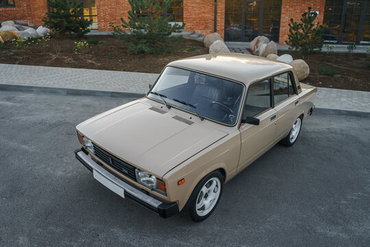 July 25, 2025, Azov: A restored and tuned retro LADA 2105 (Lada Nova, Lada Riva, or Lada Laika).