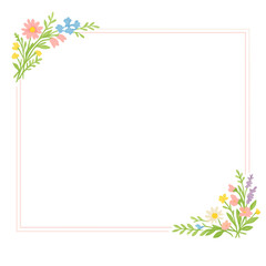 Pastel Floral Square Frame Spring Border