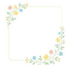 Obraz premium Colorful Spring Flowers Square Floral Frame