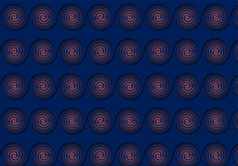 Elegant Copper Spiral Seamless Vector Pattern on Navy Blue Background