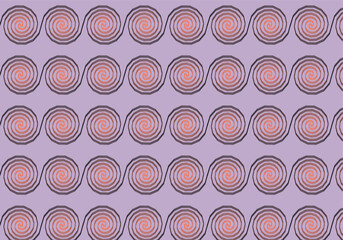 Fototapeta premium Soft Pink Spiral Seamless Vector Pattern on Lilac Background