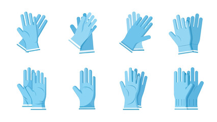 Obraz premium Blue Medical Gloves Set Vector Illustration